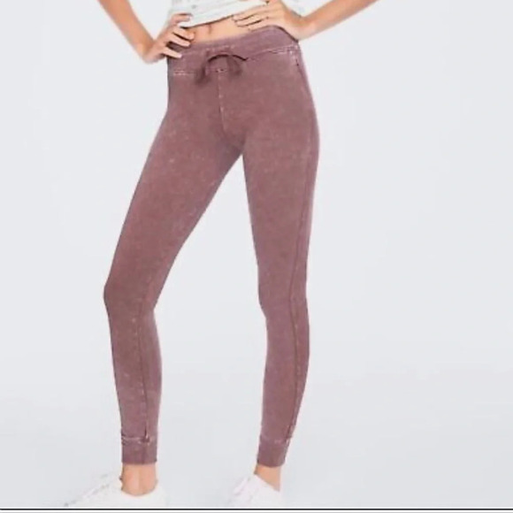 Victoria’s Secret PINK Yoga Women’s XSmall Leggings Brown Acid Wash NWT - Picture 1 of 14